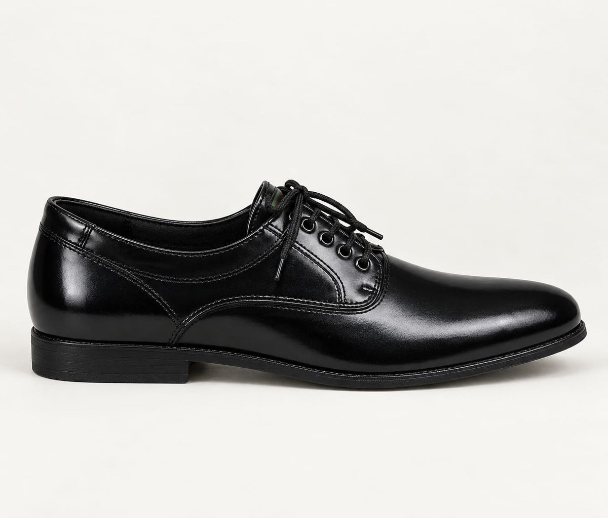 Arven Classic Plain-Toe Derby Shoes - Glossy Black