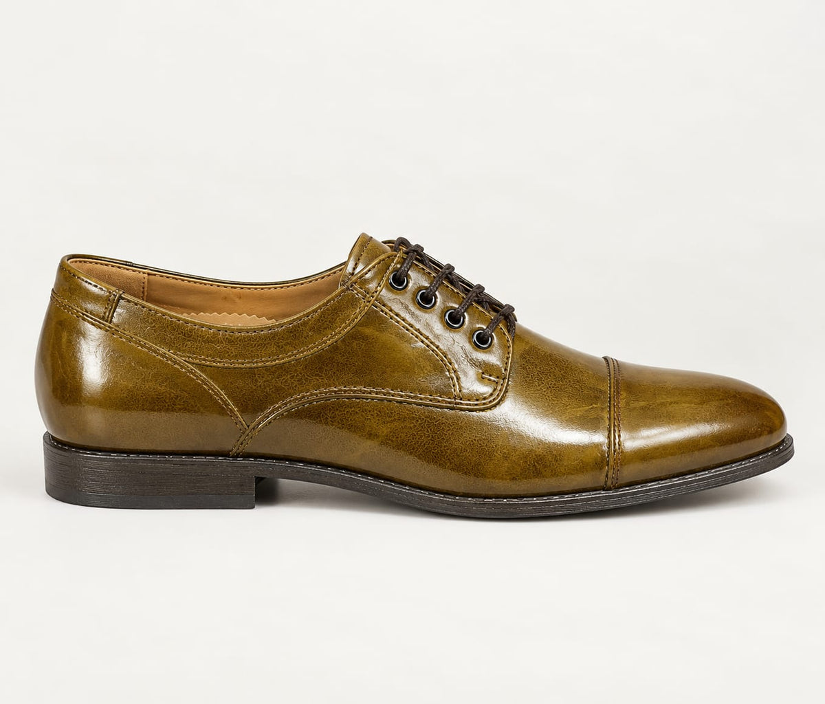 Classic Cap-Toe Oxford Shoes - Olive Antique