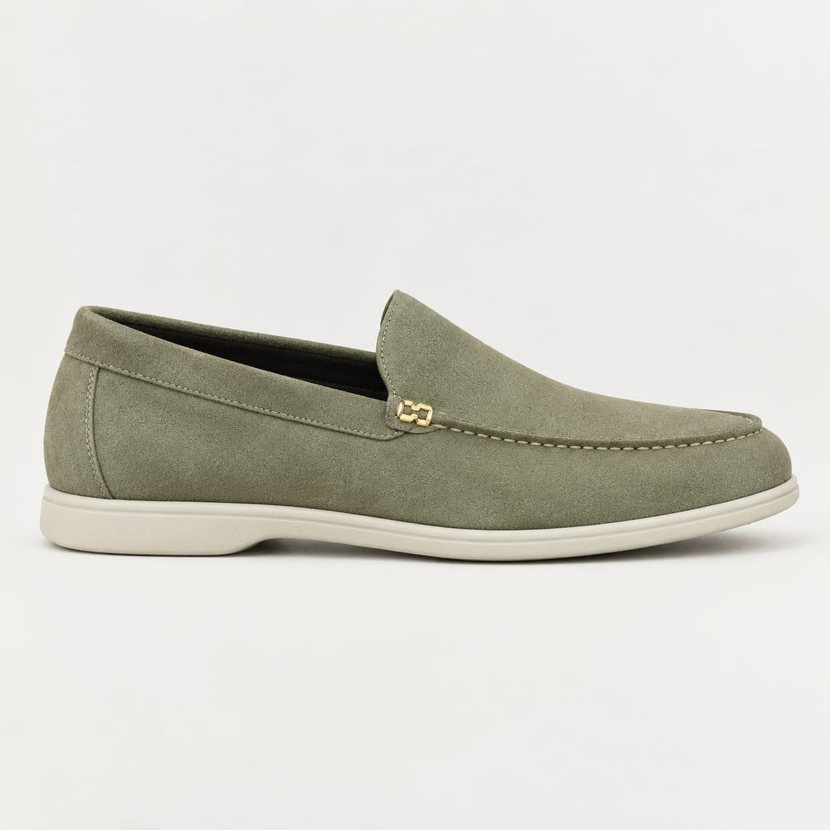 Casual Suede Loafers - Olive Green